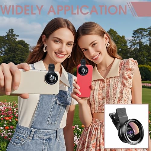 2 en 1 Objectif Telephone Portable, 15X Objectif Macro Smartphone, Grand Angle 0,45X, Phone Camera Lens Kit Clip-on Mobile Phone Camera Lenses Compatibilité Universelle Smartphone – Image 6