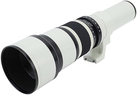 Camera Prime Lenses, Téléobjectif de Téléobjectif de Téléobjectif MC Anti -Ghosting 500 Mm Verre Optique Focale pour Un Cadre sans intégralité (White)