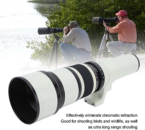 Camera Prime Lenses, Téléobjectif de Téléobjectif de Téléobjectif MC Anti -Ghosting 500 Mm Verre Optique Focale pour Un Cadre sans intégralité (White) – Image 3