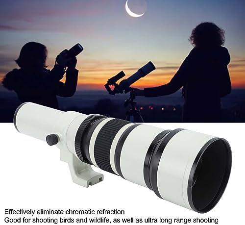 Camera Prime Lenses, Téléobjectif de Téléobjectif de Téléobjectif MC Anti -Ghosting 500 Mm Verre Optique Focale pour Un Cadre sans intégralité (White) – Image 4