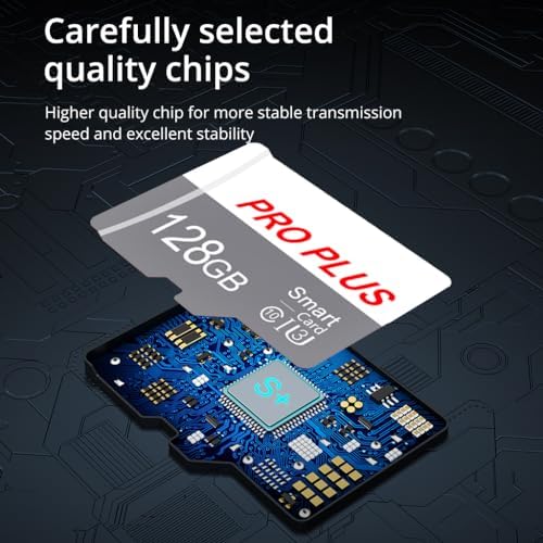 Lot de 2 Carte Mémoire 128 Go avec Adaptateur, Carte Mémoire TF Haute Vitesse, UHS-I, A1, C10, Carte TF pour Tablette/Téléphone/Appareil Photo/Autoradio/Enregistreur de Conduite (TF183 128 Go) – Image 5